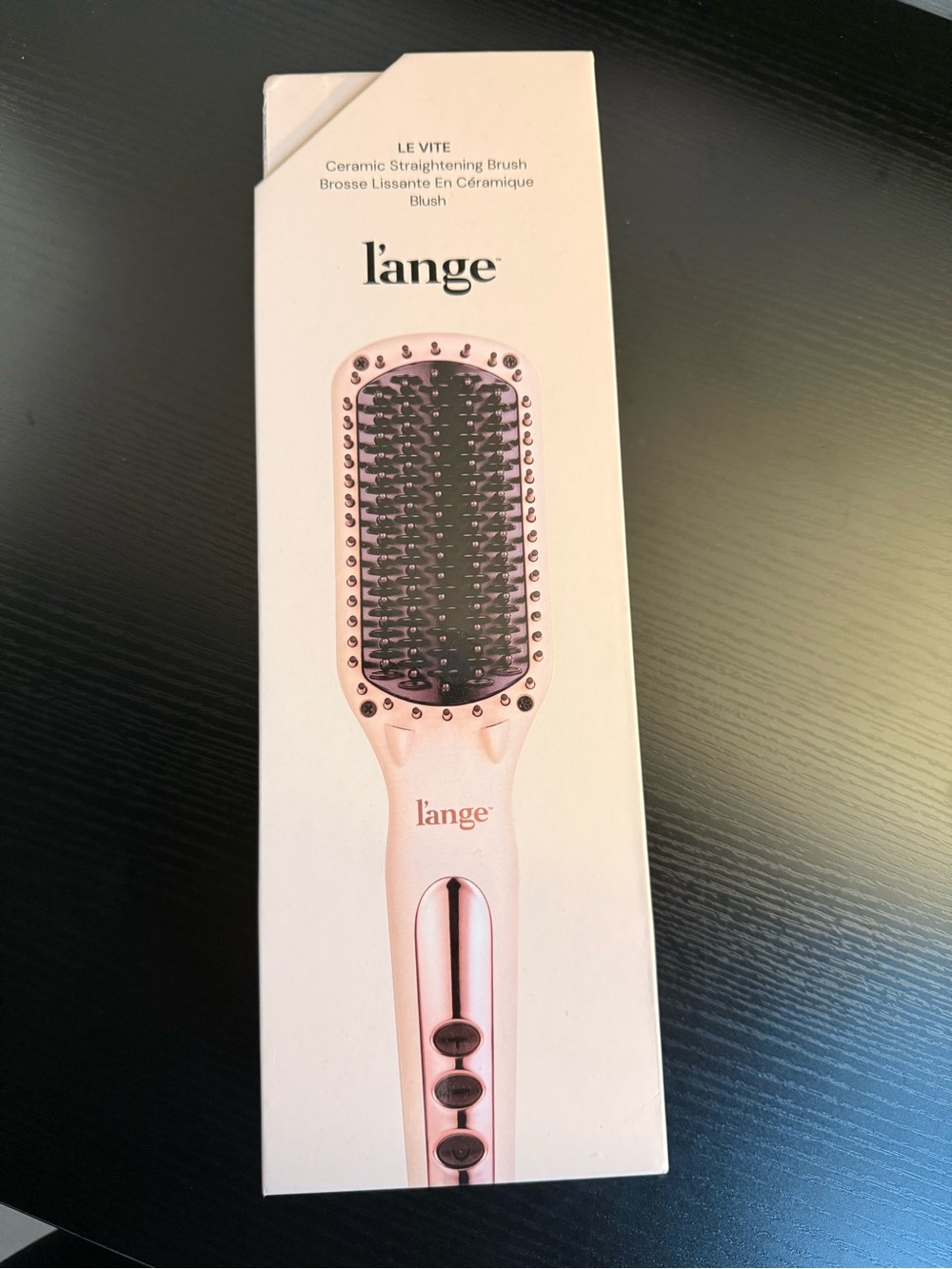 L'ange Ceramic Straightening Brush - Blush Pink